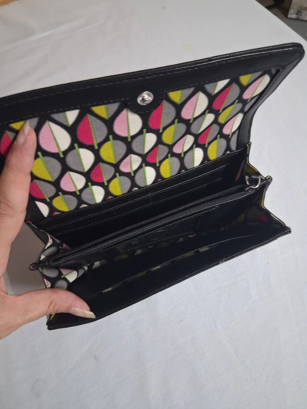Vera Bradley Black Quilted Leather Wallet